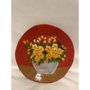 Salad Plate Sara's Flowers by VIETRI (ITALY) Spanish Broom